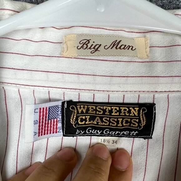 Vintage Western Classics By Guy Garrett Pearl Snap Shirt Men’s 18.5 34 - Picture 8 of 8
